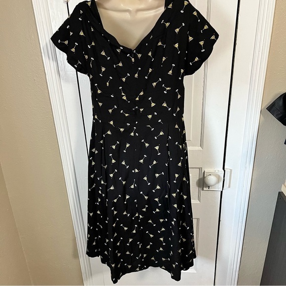 Emily and Fin Gabriella Manhattan Martini Print Dress Black UK 14 US 10 R - Picture 4 of 8